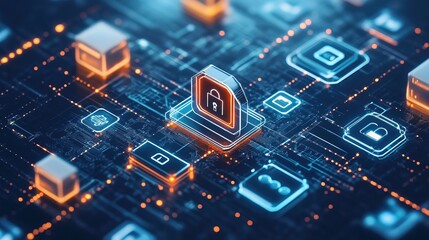 Information protection Cybersecurity and network safety for business and internet 