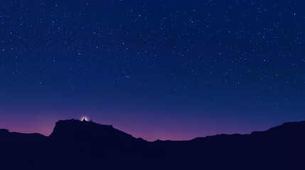 Nativity silhouette under starlit sky radiant star bethlehem night. Starbright. Illustration