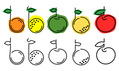 fruit icon, fruit design, fruit icon set, fresh