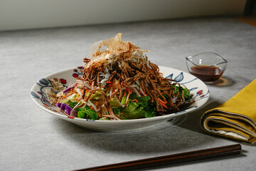 Soba Salad. Stir Fried Noodle Soba Salad. Vegan Soba Fried Noodle. Japanese vegan salad