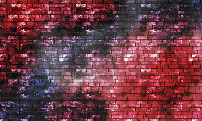 Grunge brick wall. Dark urban background.