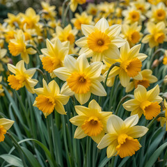 Fototapeta premium Close-up of yellow daffodil flowers