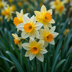 Close-up of yellow daffodil flowers