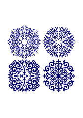 Beautiful ornaments in the form of a circle