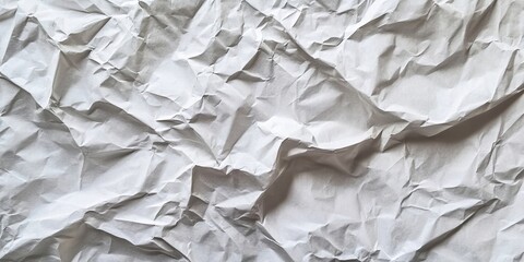 Obraz premium Textured crumpled white paper background with varying shades of gray and subtle shadows creating depth and intricate patterns throughout the surface