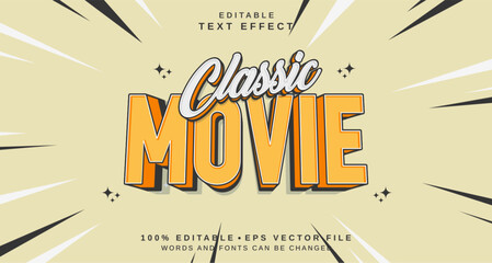 Editable text style effect - Movie Classic text style theme.