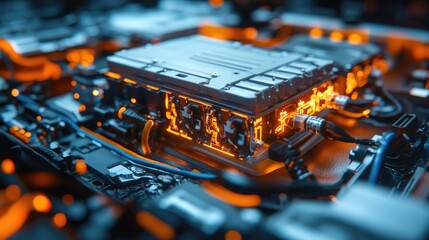 Electric vehicle battery showing power and innovation in automotive technology