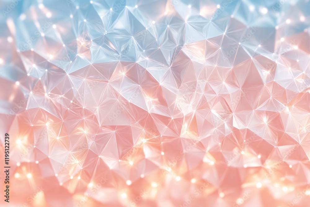 Poster soft pastel abstract background with geometric shapes and sparkling light effects for creative desig