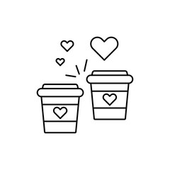 Outline Coffee Cup icon, a casual date idea at a cafe.