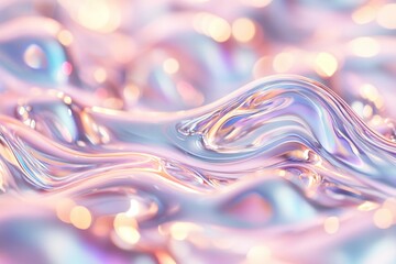 Iridescent Fluid Waves in Pastel Colors: Stunning Abstract Texture for Modern Designs and Backgrounds