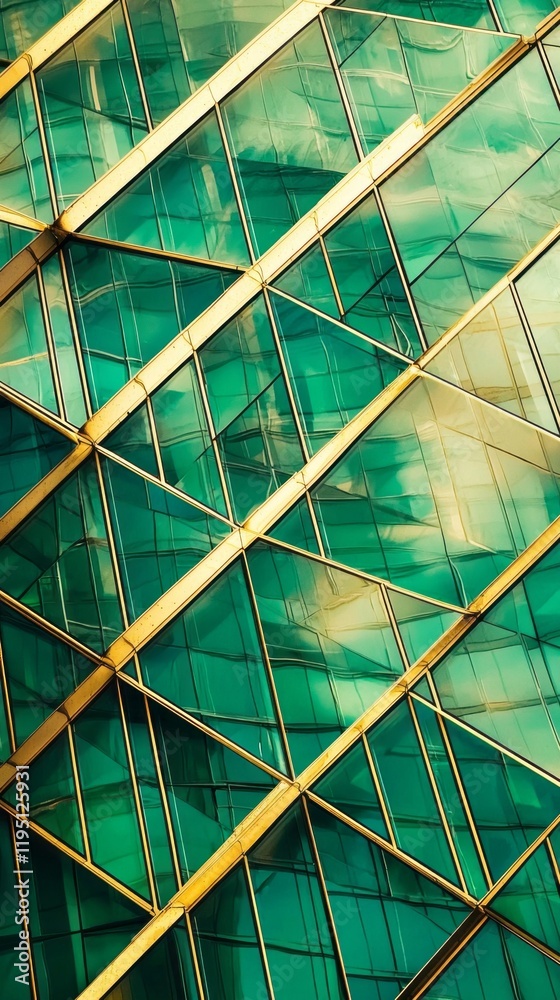 Aufkleber intricate lines and angles form a captivating design as sunlight dances on the glass, turning reflec