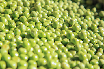 Close-up of fresh green beans with a vibrant color and smooth texture..agriculture, vegetarian, background, selective focus 