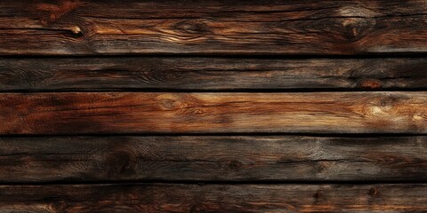 Obraz premium Rich textured dark wood background featuring warm brown and deep black tones with horizontal plank arrangement ideal for design and wallpaper use.