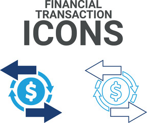 Financial transaction icon. It contains financial statements, accountants, financial audits, invoices, tax calculators, business firms, tax returns, income, and balance sheet icons.