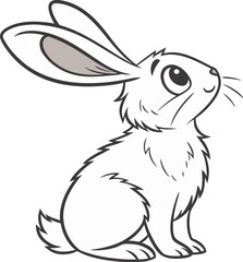 black and white rabbit cartoon