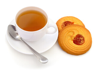 Porcelain cup of tea isolated.