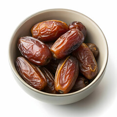 dates in a bowl on a transparent background