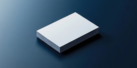 Minimalist blank business cards stacked on a dark blue background for branding and marketing design concepts customizable and editable layout