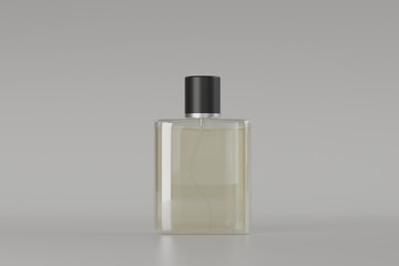 Minimalist Small Clear Glass Perfume Bottle with Black Cap