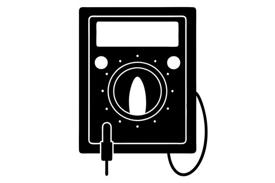 recommend clip art: Digital handheld multimeter vector | vector silhouette illustration on white background