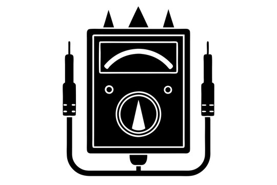 black multimeter with probes clip art preview