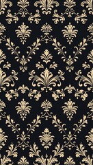 Simple black baroque pattern in black baroque border frame pattern background