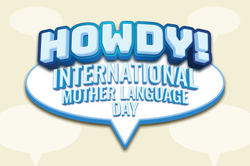 A poster for International Mother Language Day with text effect