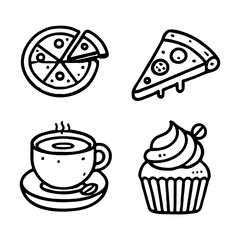 bread icon minimal lines on white background