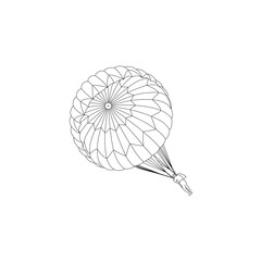 Army paratrooper Line Art vector design. Army paratrooper line art outline illustration design.