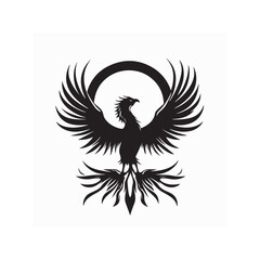 Phoenix logo vector illustration phoenix silhouette vector on white background.