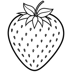 Artistic Strawberry Outline Vector