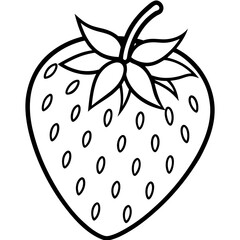 Artistic Strawberry Outline Vector