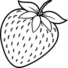 Artistic Strawberry Outline Vector