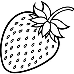 Artistic Strawberry Outline Vector