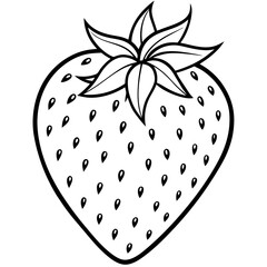 Artistic Strawberry Outline Vector