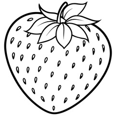 Artistic Strawberry Outline Vector