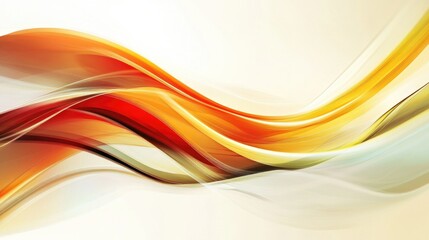 Fototapeta premium Abstract flowing waves in vibrant orange and yellow hues