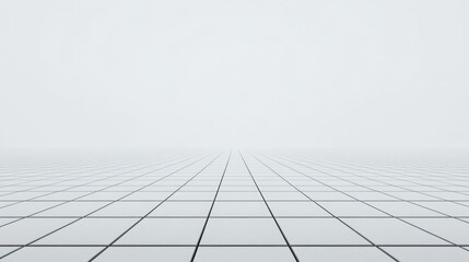 Empty Minimalist Space with Grid Patterns and Soft Lighting Effects
