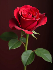 Naklejka premium Una Rosa Roja Es Un Regalo Tradicional Para Expresar Amor Y Cariño En El Día De San Valentín. 00001