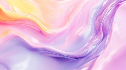 Abstract pastel pink, purple, and yellow liquid swirls.