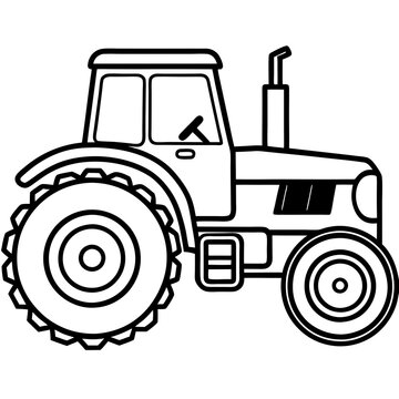 recommend clip art: Classic Farm Tractor Line Drawing