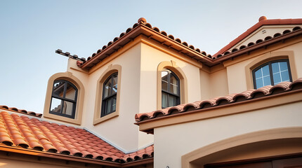 Mediterranean House Exterior: Elegant Roof Design and Architectural Details