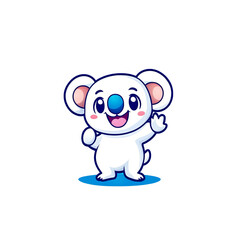 Naklejka premium Playful cartoon koala character digital art whimsical environment cheerful concept