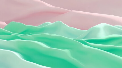 Obraz premium elegant pastel fabric with mint green and pink drapes in seamless abstract high-resolution background design
