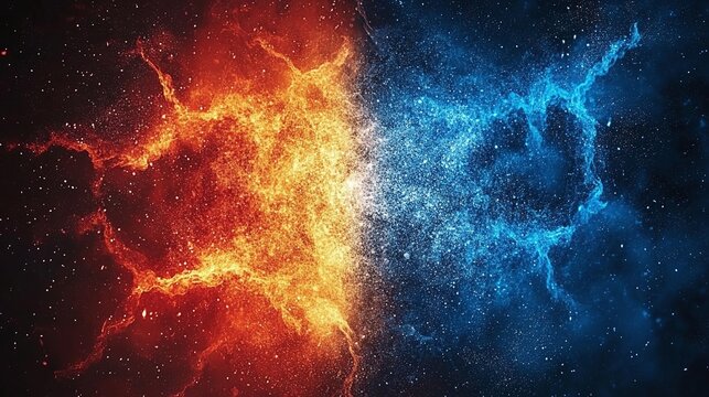 abstract background on the theme of fire and water