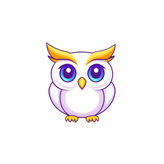 Fototapeta premium Whimsical cartoon owl character digital illustration playful environment colorful design creative concept