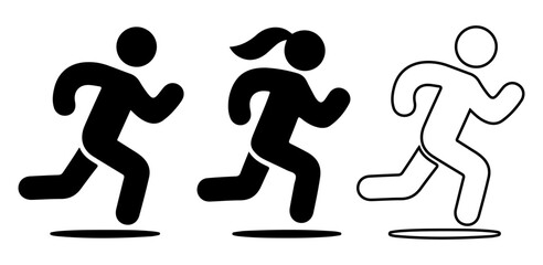 Running man and women icon design on white background.