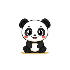 Fototapeta premium Cute panda character illustration playful environment digital art adorable design whimsical viewpoint