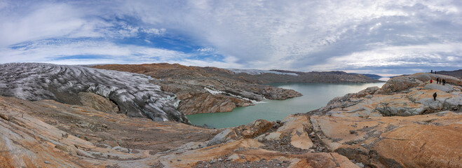View of Islandis glacier in Qalerallit fjord (South Greenland)