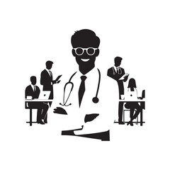 A doctor silhouette vector illustration